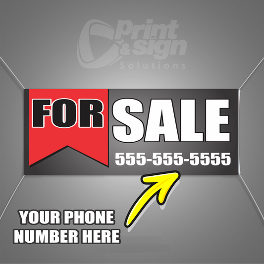 Customized FOR SALE Vinyl Banner Add Your Phone Number