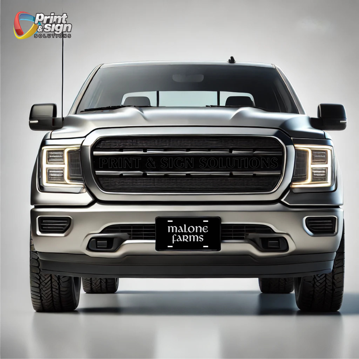 Metal License Plate Laser Engraved MALONE FARMS Truck car tag Aluminum 12" X 6"