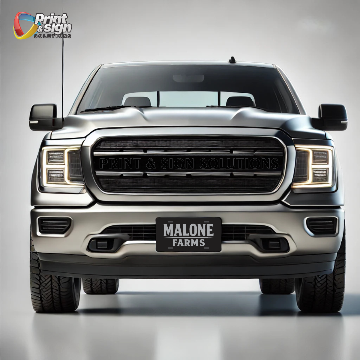 Metal License Plate Laser Engraved MALONE FARMS Truck car tag Aluminum 12" X 6"