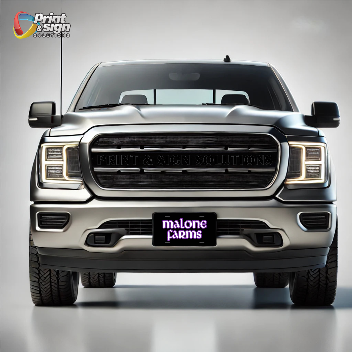 Printed Aluminum License Plate MALONE FARMS Truck car tag 12" X 6"