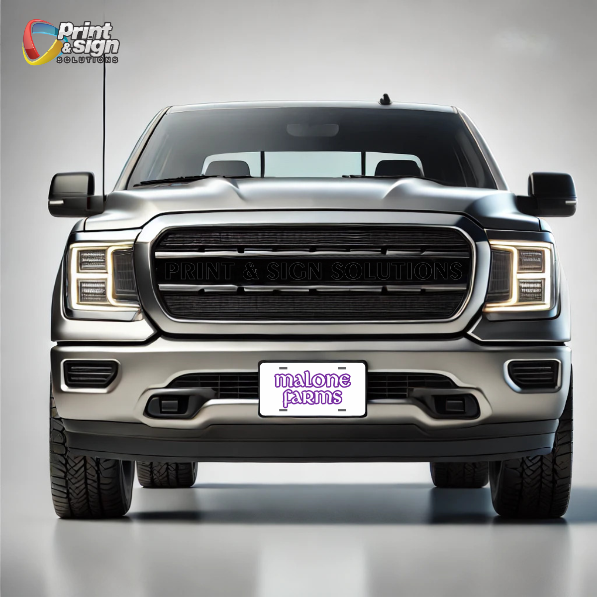 Printed Aluminum License Plate MALONE FARMS Truck car tag 12" X 6"