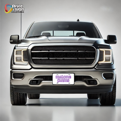 Printed Aluminum License Plate MALONE FARMS Truck car tag 12" X 6"