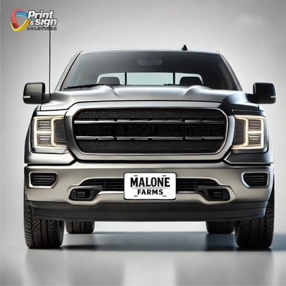 Printed Aluminum License Plate MALONE FARMS Truck car tag 12" X 6"