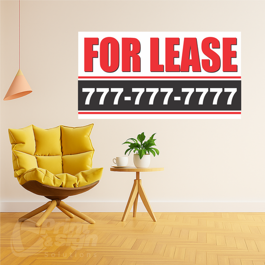 Customized FOR LEASE Vinyl Banner Add Your Phone Number