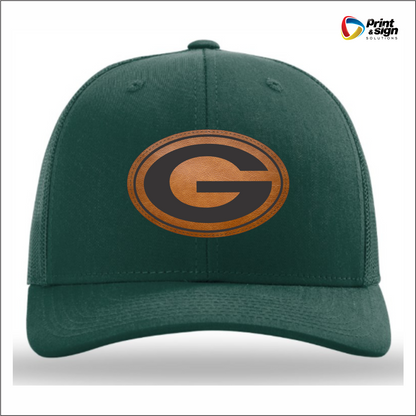 GATEWOOD SCHOOLS RICHARDSON 112 TRUCKER HAT SNAPBACK WITH LEATHER PATCH