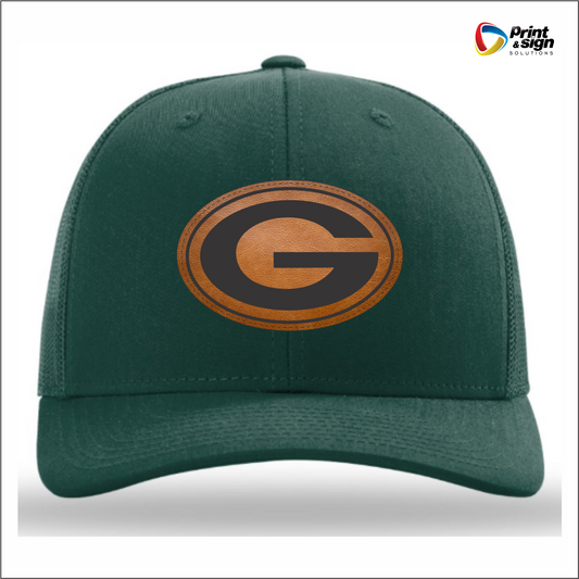 GATEWOOD SCHOOLS RICHARDSON 112 TRUCKER HAT SNAPBACK WITH LEATHER PATCH