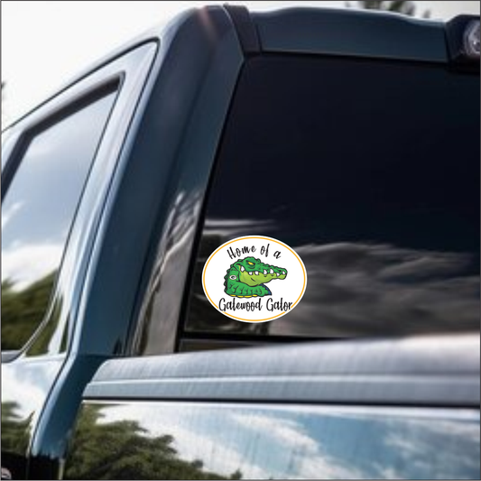 Home of a Gatewood Gator | Vinyl Decal Water Proof | 5"x4.125" | UV Laminated