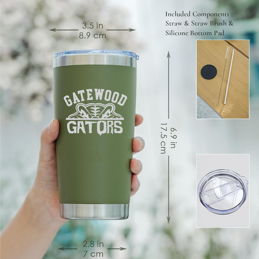 Gatewood Schools Gators Laser Engraved Insulated 20oz Tumbler