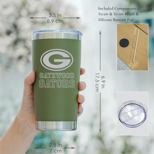 Gatewood Schools Gators Laser Engraved Insulated 20oz Tumbler