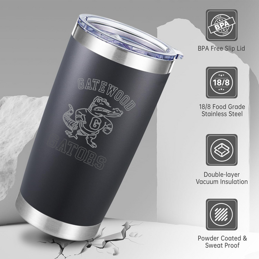 Gatewood Schools Gator Laser Engraved Insulated 20oz Tumbler