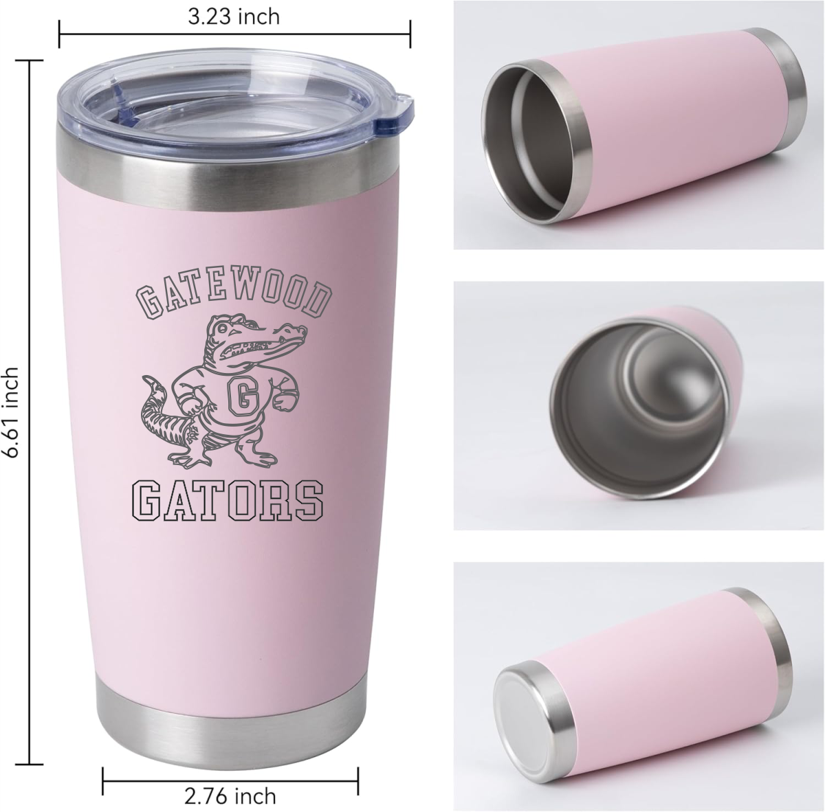 Gatewood Schools Gator Laser Engraved Insulated 20oz Tumbler