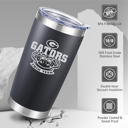 Gatewood Schools Swim Team Laser Engraved Insulated 20oz Tumbler