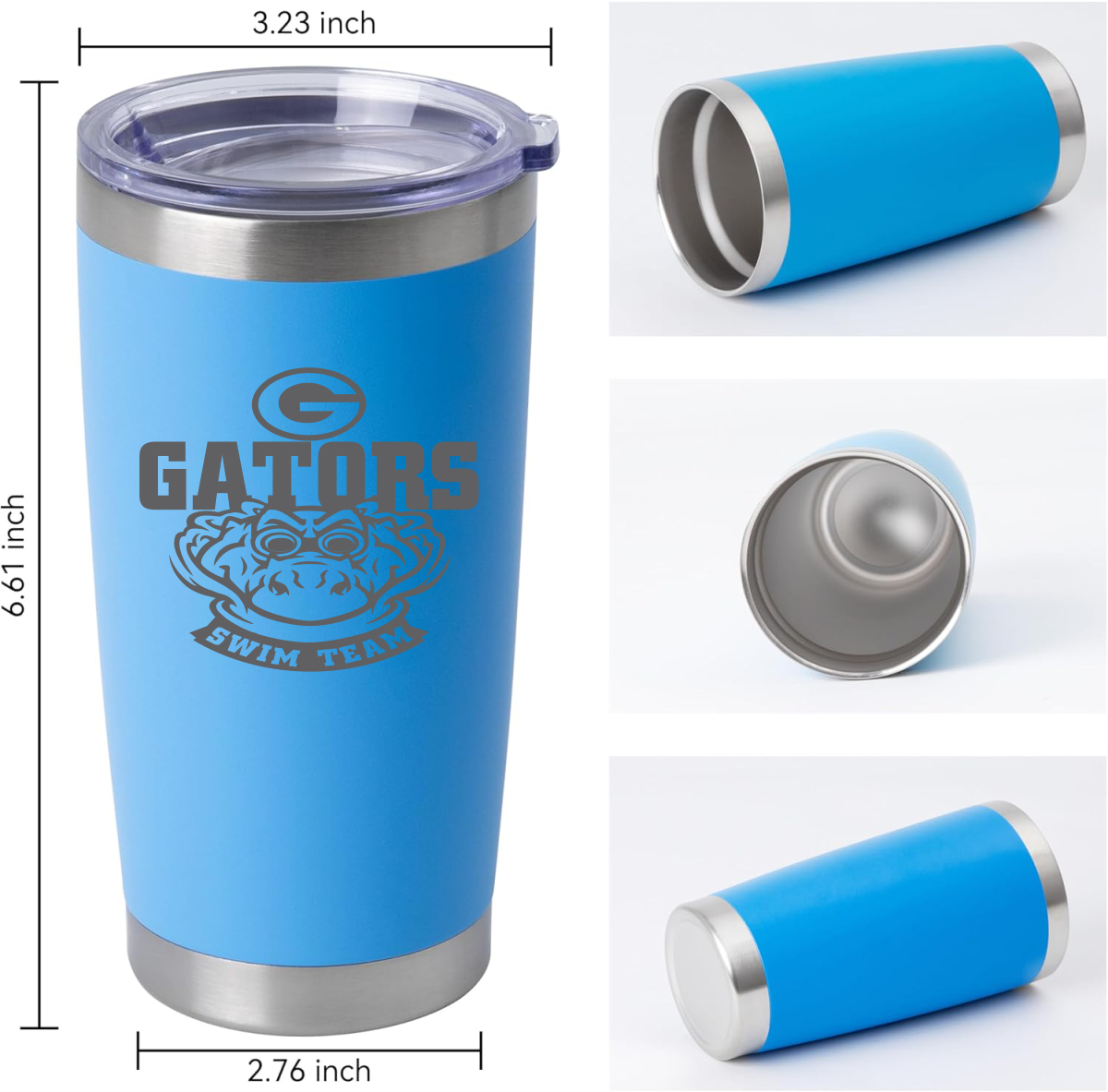 Gatewood Schools Swim Team Laser Engraved Insulated 20oz Tumbler