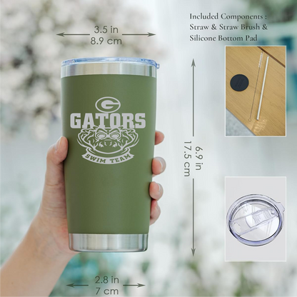 Gatewood Schools Swim Team Laser Engraved Insulated 20oz Tumbler