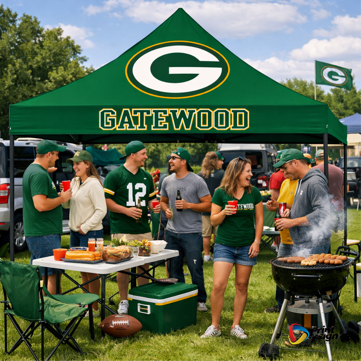 Gatewood Gators 10ft x 10ft STEEL Canopy Tent Full Color Print | Rooling Carrying Bag