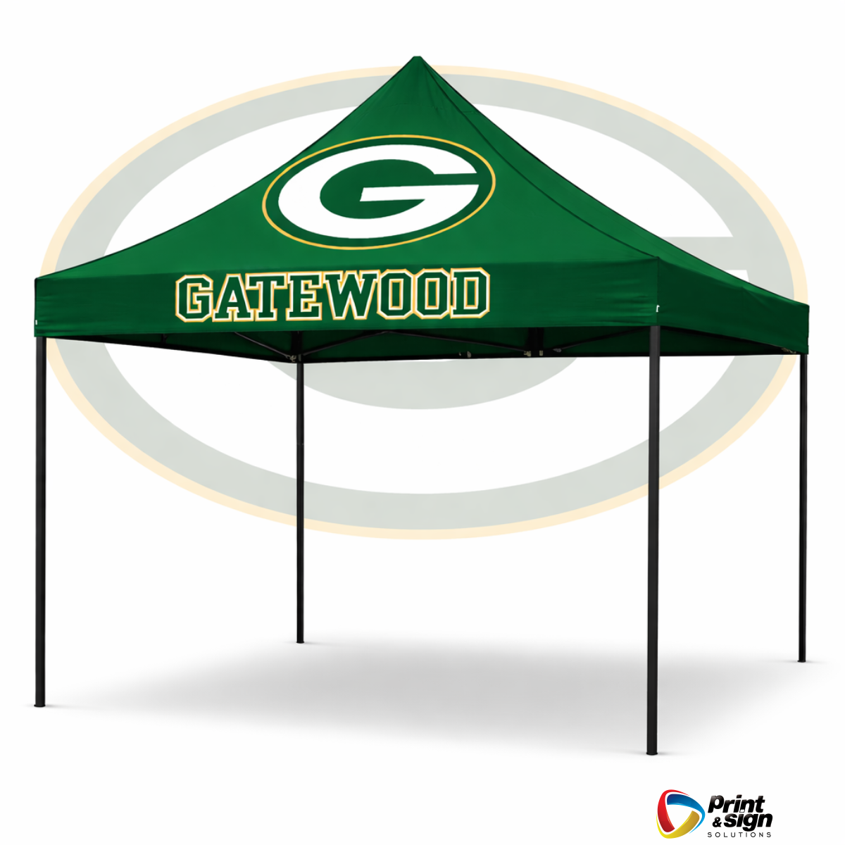 Gatewood Gators 10ft x 10ft STEEL Canopy Tent Full Color Print | Rooling Carrying Bag