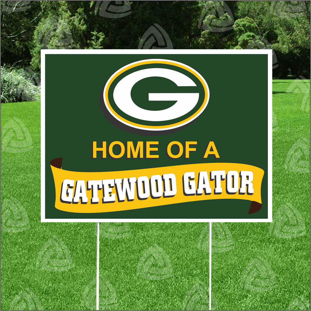 Home Of Gatewood Gator Yard Sign | 18" x 24" Corrugated Plastic | Includes 30" Metal Stake