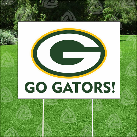 Go Gator Yard Sign | 18" x 24" Corrugated Plastic | Includes 30" Metal Stake