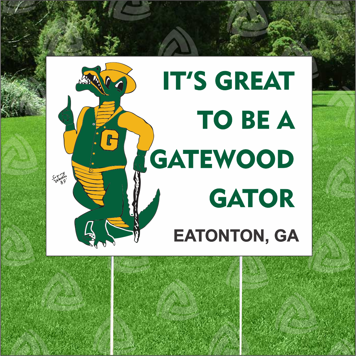 It's Great to Be a Gator Yard Sign | 18" x 24" Corrugated Plastic | Includes 30" Metal Stake
