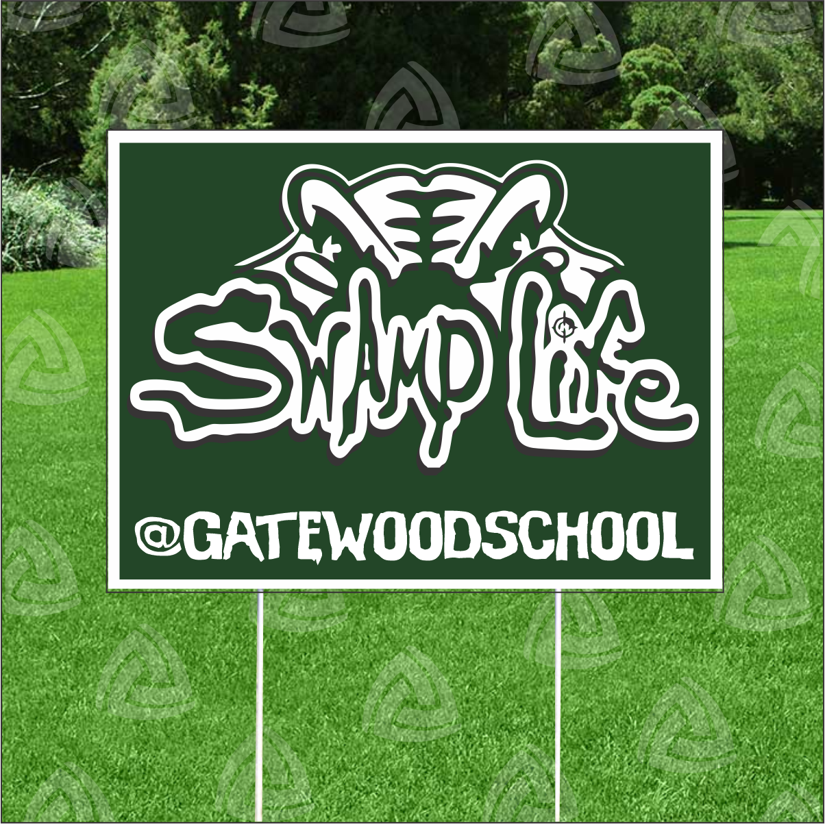 Swamp Life Gatewood Schools Yard Sign | 18" x 24" Corrugated Plastic | Includes 30" Metal Stake