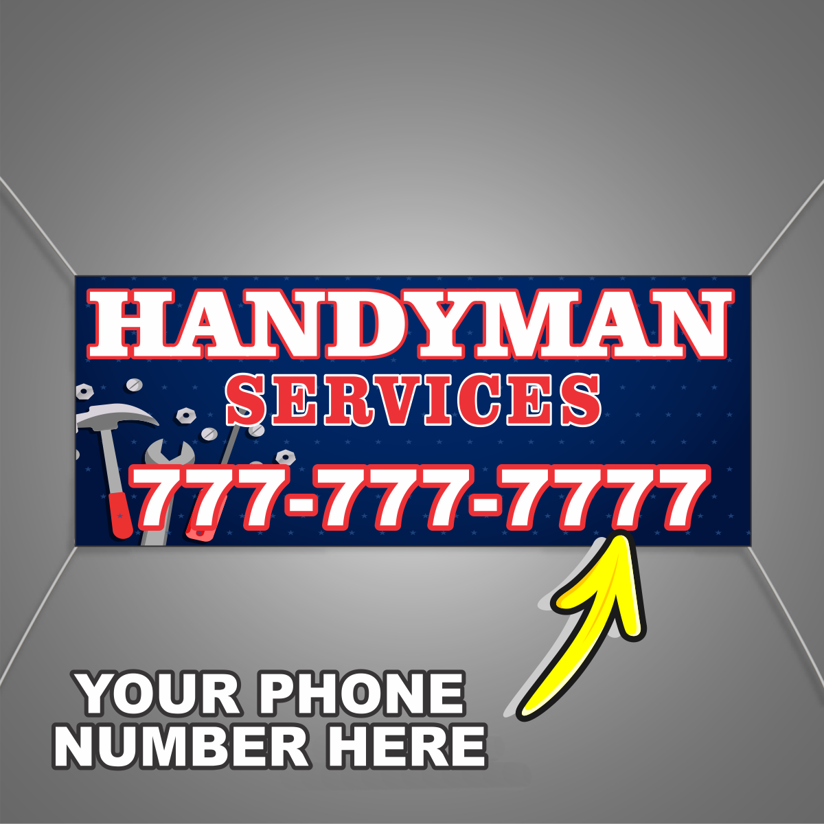 Handyman Services Vinyl Banner Add Your Phone Number