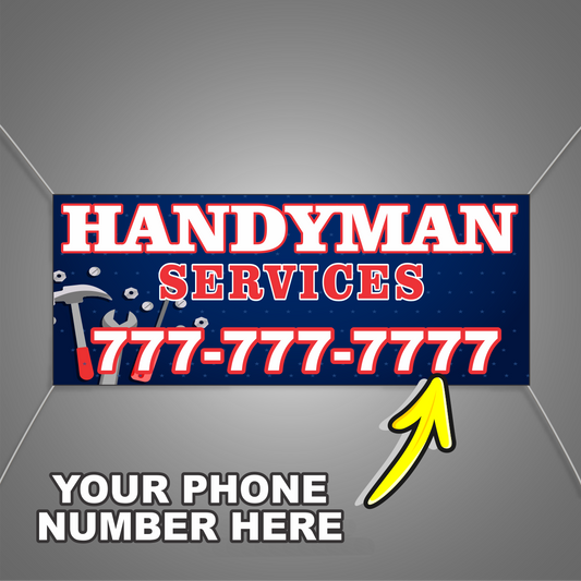 Handyman Services Vinyl Banner Add Your Phone Number