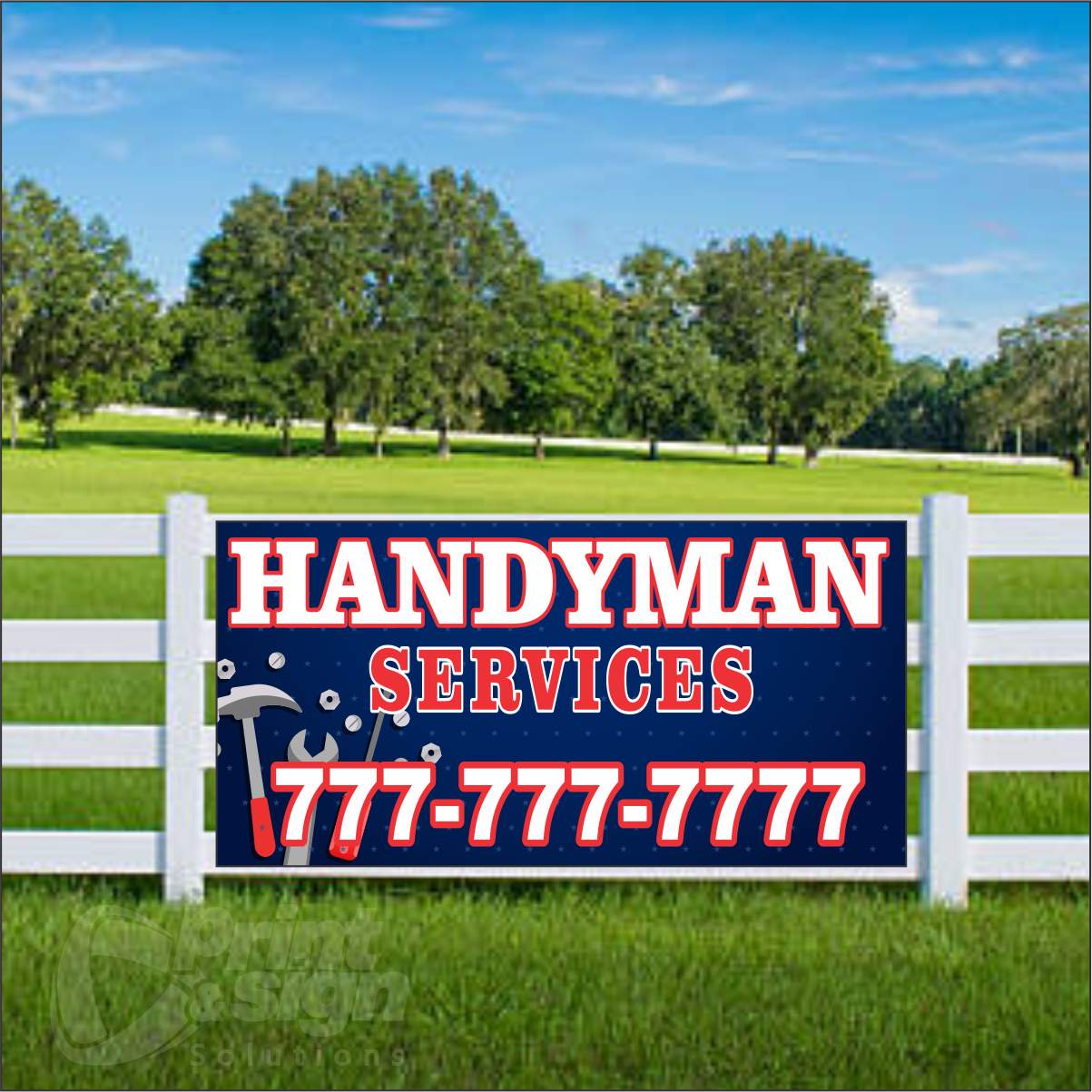 Handyman Services Vinyl Banner Add Your Phone Number