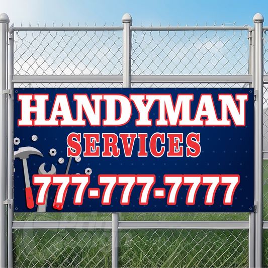 Handyman Services Vinyl Banner Add Your Phone Number