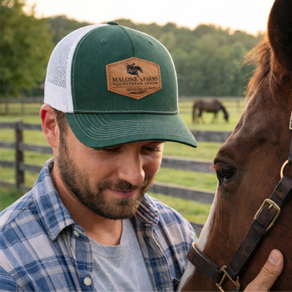 MALONE FARMS RICHARDSON 112 TRUCKER HAT SNAPBACK WITH LEATHER PATCH