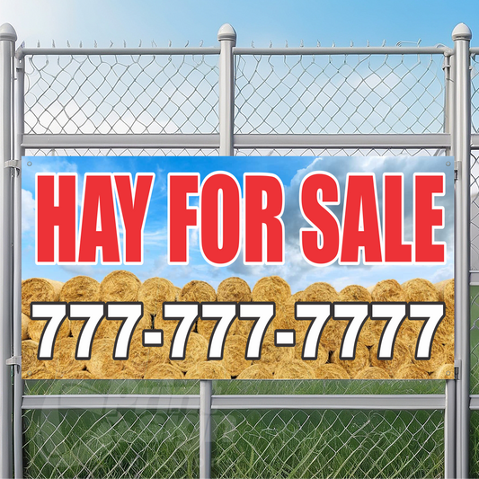 Customized HAY FOR SALE Vinyl Banner Add Your Phone Number