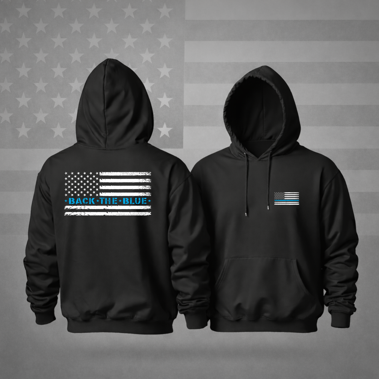 Back The Blue Patriotic Hooded Sweatshirt Patriotic Hoodie