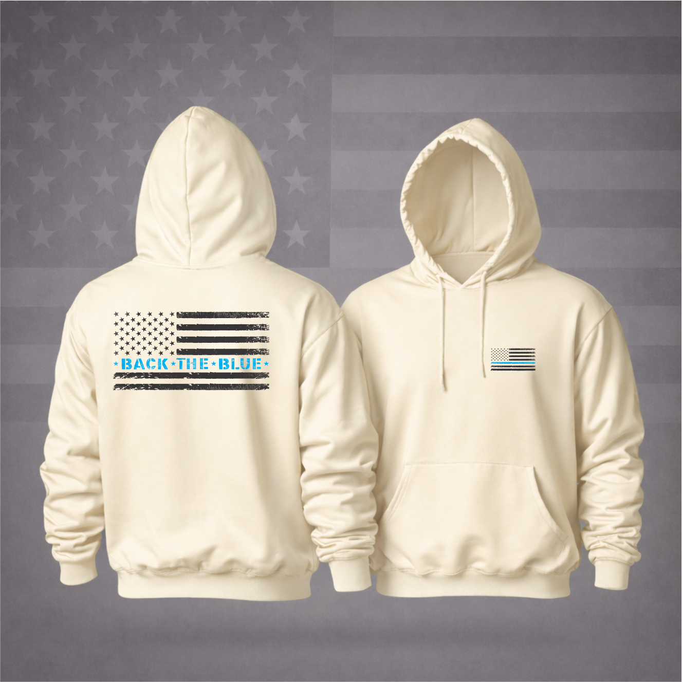 Back The Blue Patriotic Hooded Sweatshirt Patriotic Hoodie