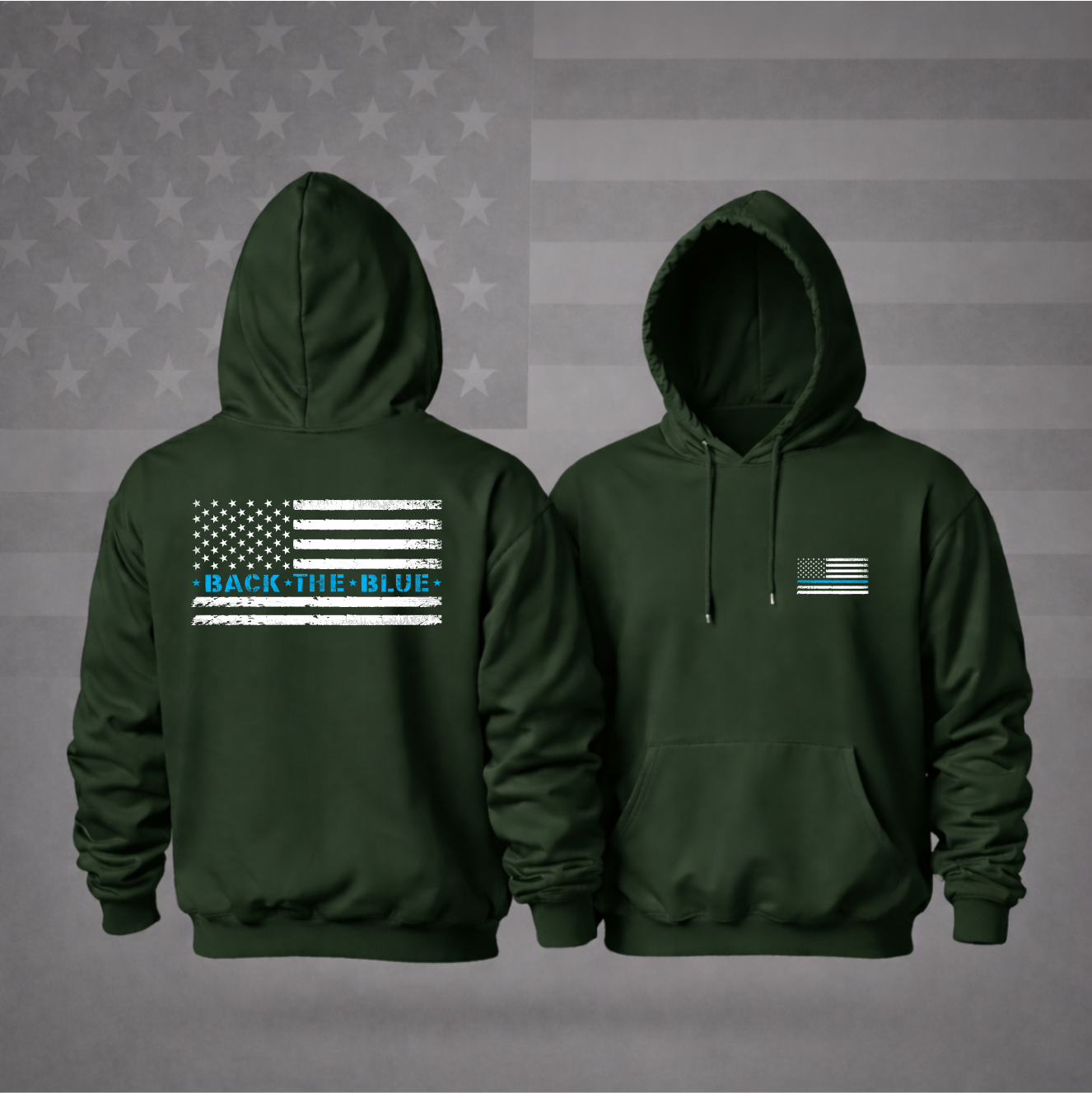Back The Blue Patriotic Hooded Sweatshirt Patriotic Hoodie