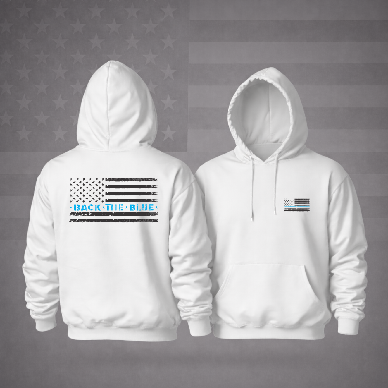 Back The Blue Patriotic Hooded Sweatshirt Patriotic Hoodie