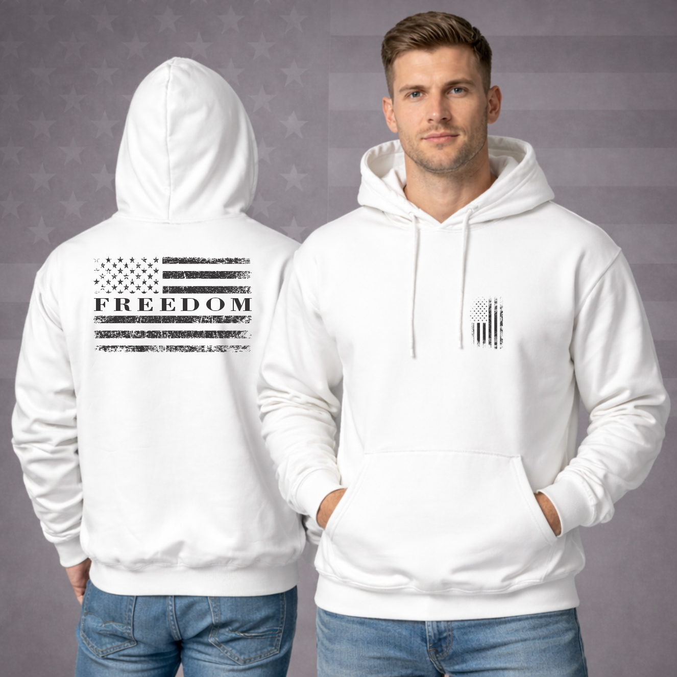 Freedom Patriotic Hooded Sweatshirt Patriotic Hoodie