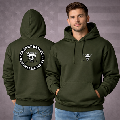 UNITED STATES ARMY RANGER Hooded Sweatshirt – “RANGERS LEAD THE WAY” Military Apparel Patriotic Hoodie