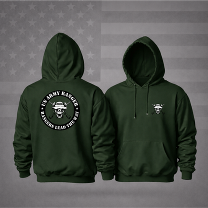 UNITED STATES ARMY RANGER Hooded Sweatshirt – “RANGERS LEAD THE WAY” Military Apparel Patriotic Hoodie