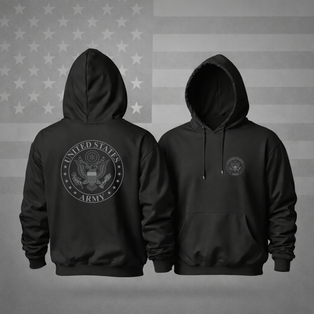 UNITED STATES ARMY SHIELD Military Hooded Sweatshirt – Premium Patriotic Comfort Hoodie