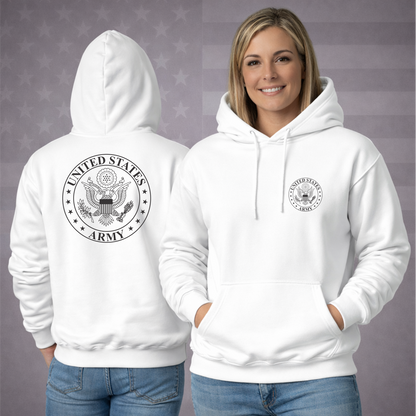 UNITED STATES ARMY SHIELD Military Hooded Sweatshirt – Premium Patriotic Comfort Hoodie