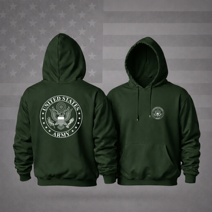 UNITED STATES ARMY SHIELD Military Hooded Sweatshirt – Premium Patriotic Comfort Hoodie