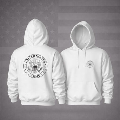 UNITED STATES ARMY SHIELD Military Hooded Sweatshirt – Premium Patriotic Comfort Hoodie