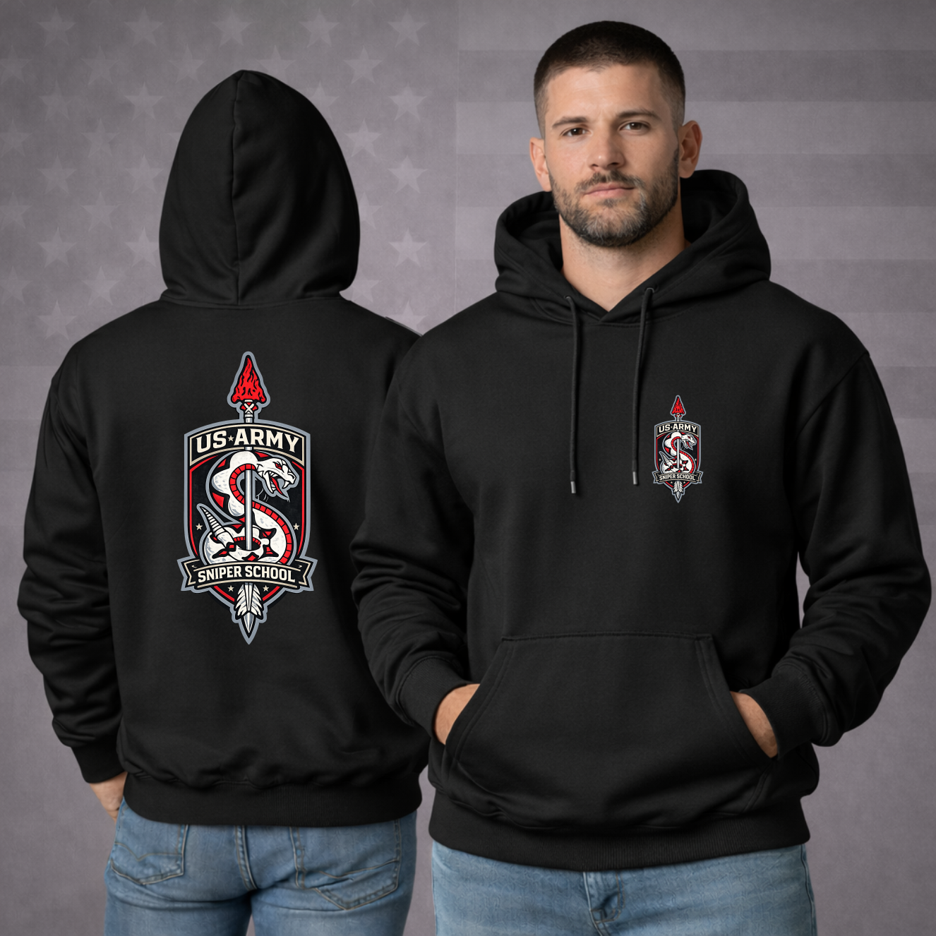 UNITED STATES ARMY SNIPER Military Hooded Sweatshirt – Precision, Patriotic, Pride & Premium Comfort Hoodie
