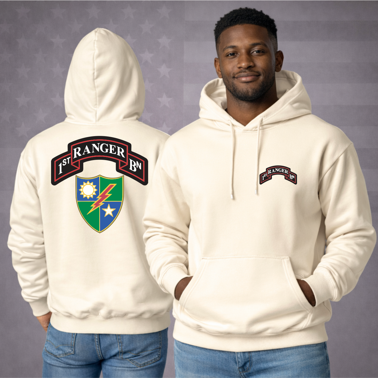 US ARMY 1ST RANGER BATTALION Military Hooded Sweatshirt – Elite Pride, Patriotic & Premium Comfort Hoodie