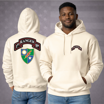 US ARMY 1ST RANGER BATTALION Military Hooded Sweatshirt – Elite Pride, Patriotic & Premium Comfort Hoodie