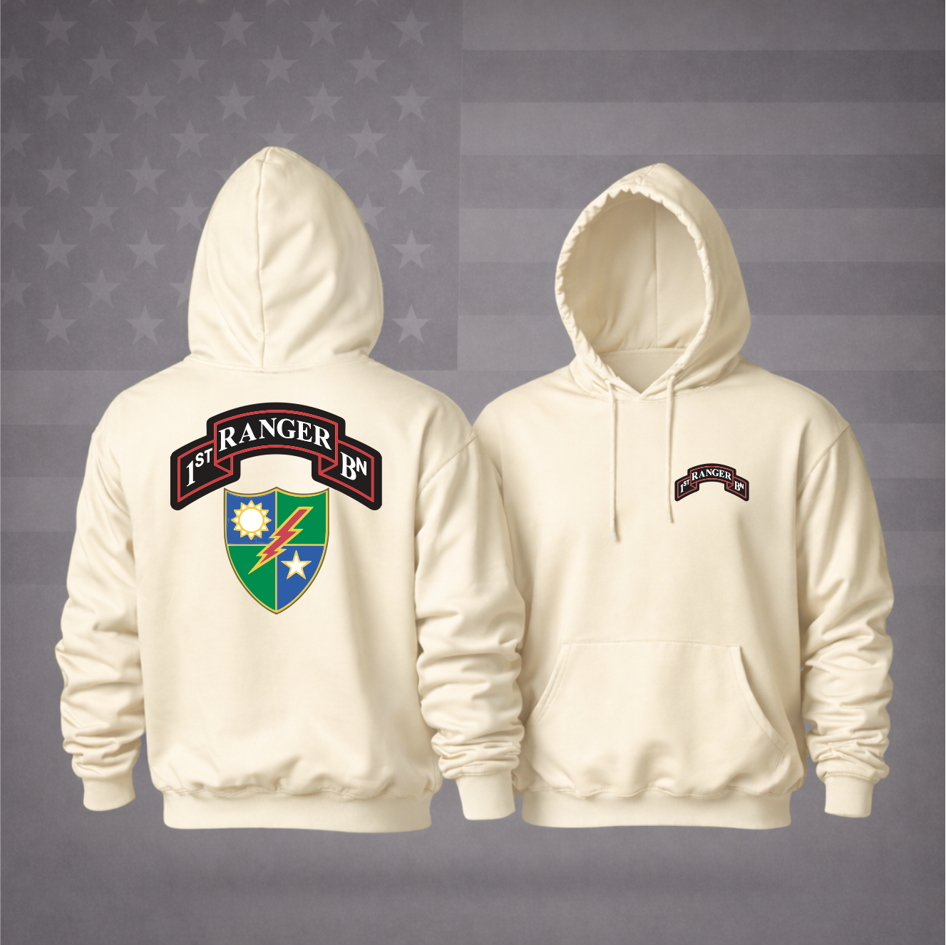 US ARMY 1ST RANGER BATTALION Military Hooded Sweatshirt – Elite Pride, Patriotic & Premium Comfort Hoodie