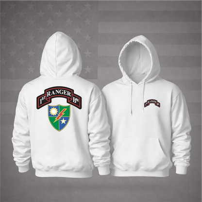 US ARMY 1ST RANGER BATTALION Military Hooded Sweatshirt – Elite Pride, Patriotic & Premium Comfort Hoodie