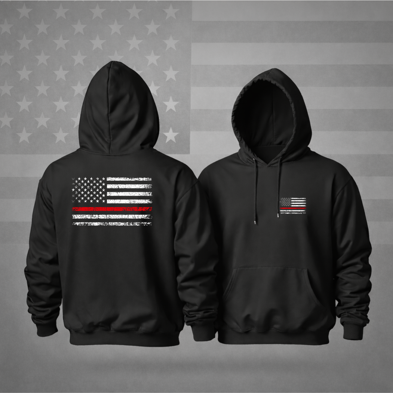 BACK THE RED Firefighter Hooded Sweatshirt – Honor, Patriotic , Pride & Premium Comfort Hoodie