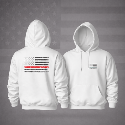 BACK THE RED Firefighter Hooded Sweatshirt – Honor, Patriotic , Pride & Premium Comfort Hoodie