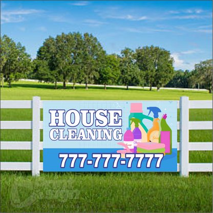 House Cleaning Vinyl Banner Add Your Phone Number