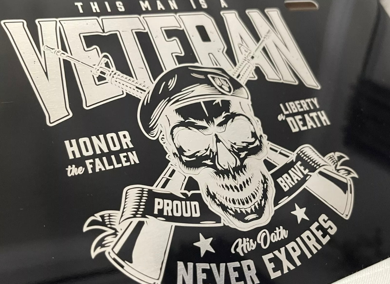 License Plate VETERAN Auto Truck car tag Aluminum